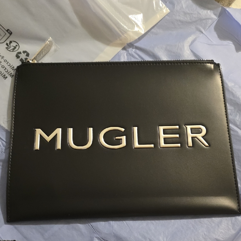 Mugler Black Leather Pouch